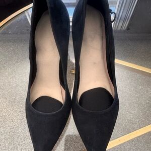 Elegant Black Suede Heels